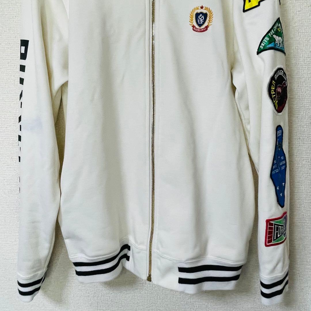 ラッセルノ　ジャケット　スウェット　ゴルフウェア　ワッペン　白　サイズ1(M)