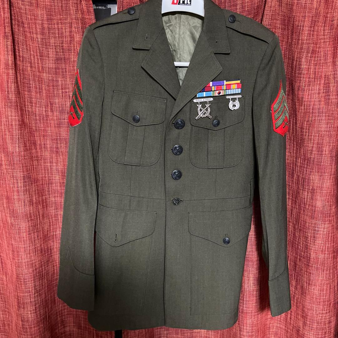 アメリカ軍　海兵隊　勤務服上下　帽子付き
