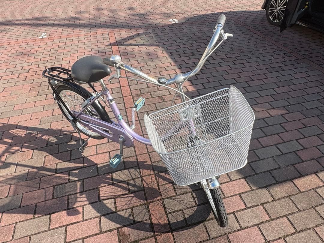 Azzさん専用 紫色 シティサイクル 前面バスケット付き(20㌅)お届けできます