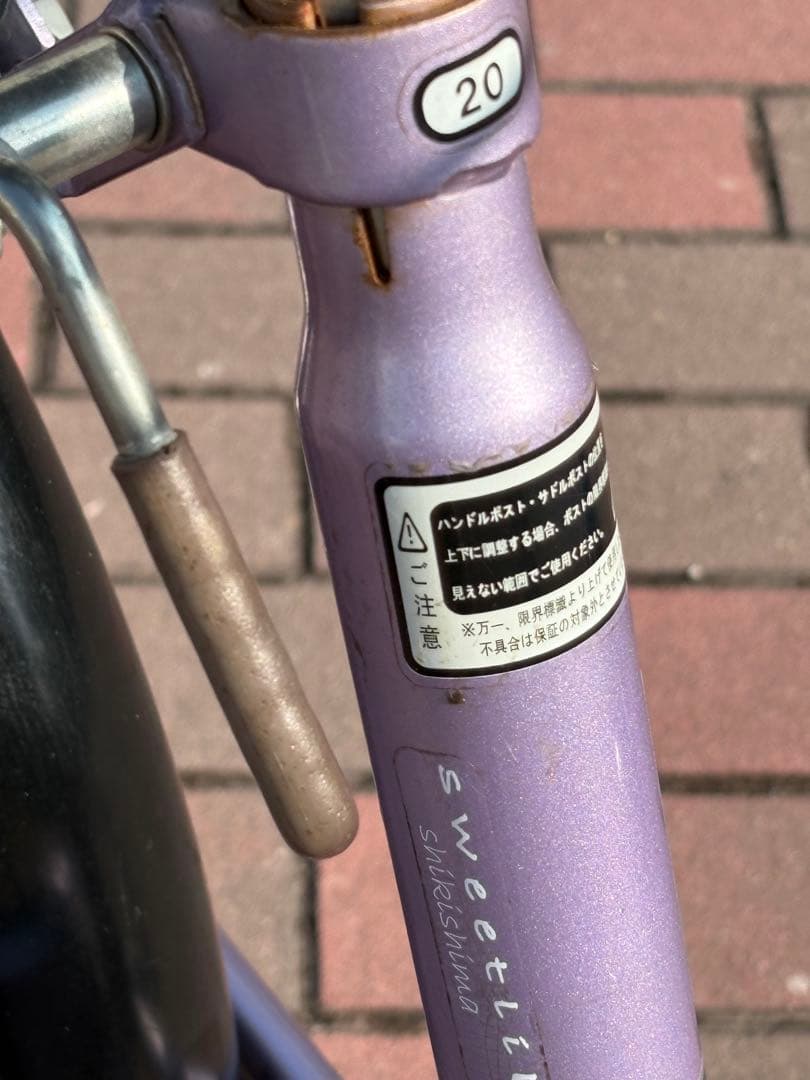 Azzさん専用 紫色 シティサイクル 前面バスケット付き(20㌅)お届けできます