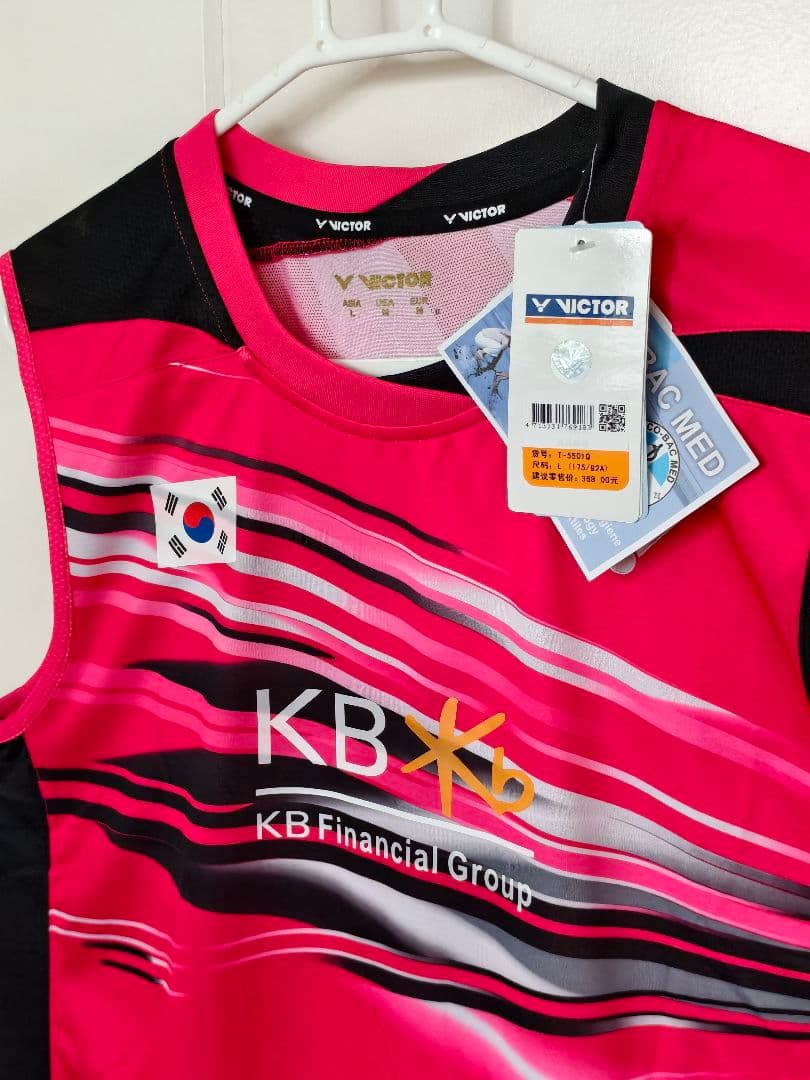 VICTOR韓国代表姜敏赫選手着用モデル バドミントンシャツ トナミ実業団NTT