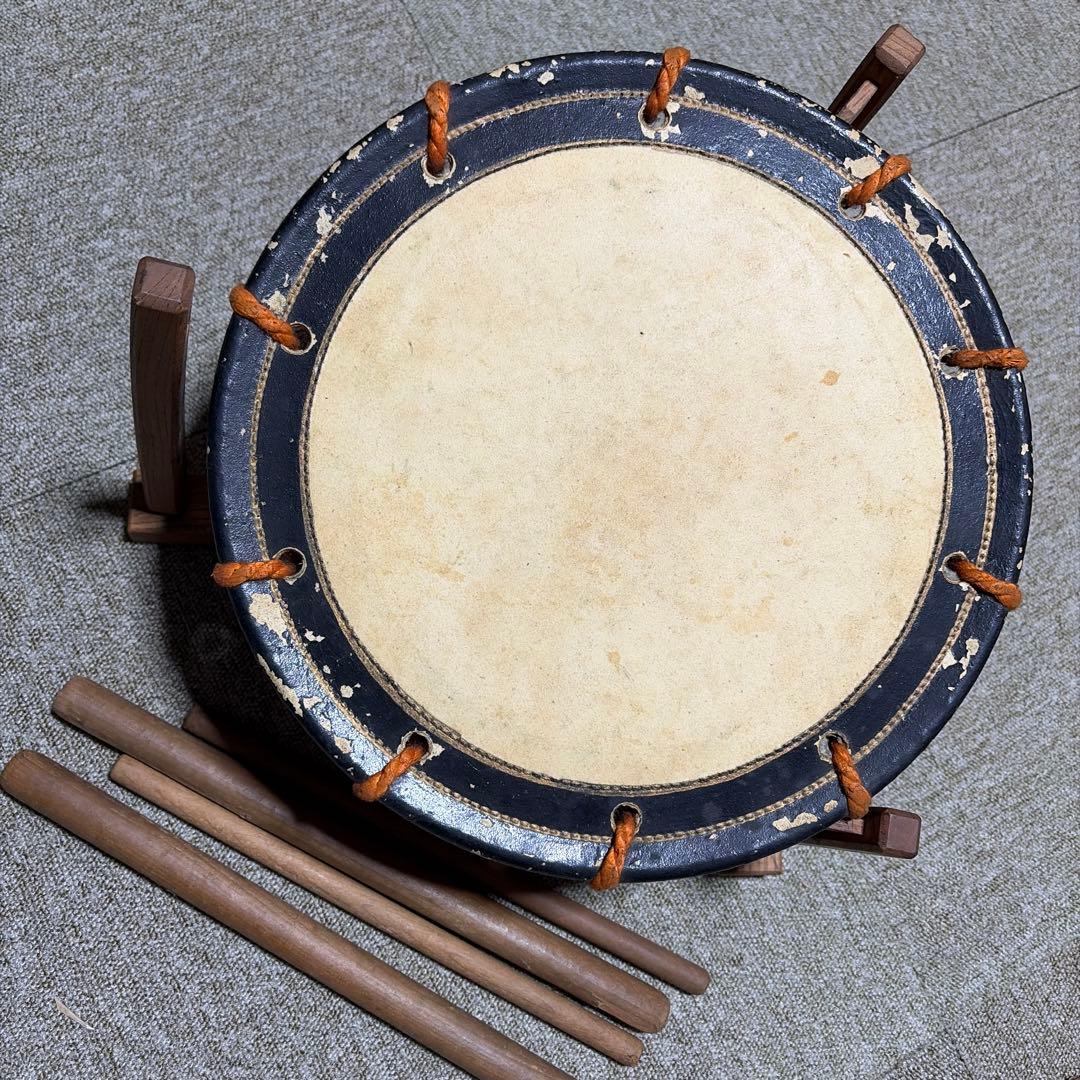 和楽器　和太鼓　締太鼓　台座付