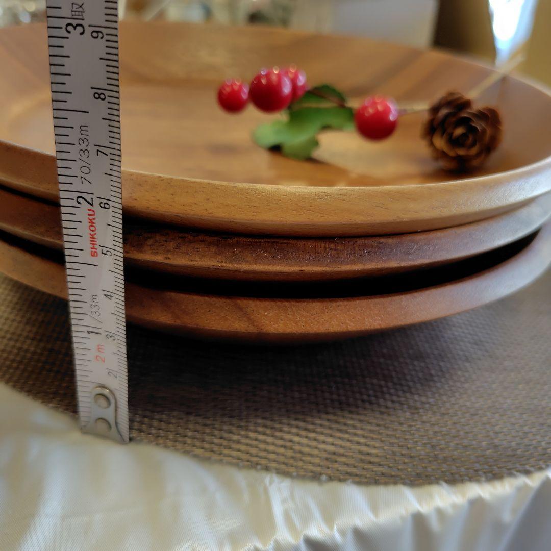 木製皿 　3枚セット 約22cm 天然素材