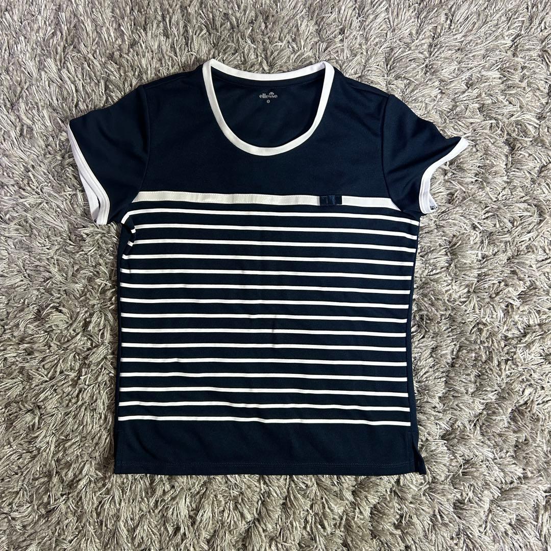 【美品】エレッセ ネイビーストライプ テニスウェア セットアップ