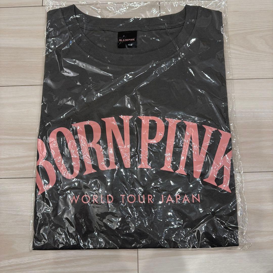 BLACKPINK bornpink ロゴTシャツ ショート丈　グレー