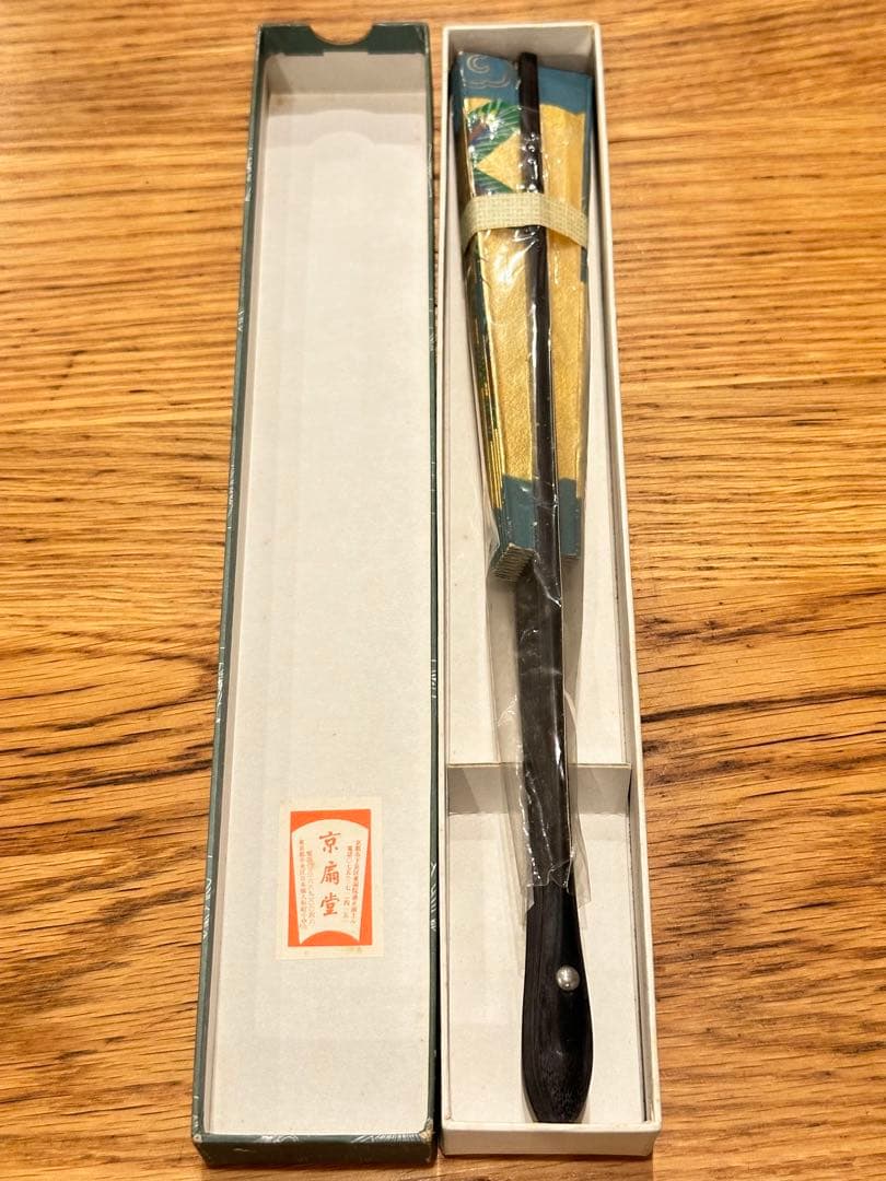 ⑨【美品】舞扇（京扇堂）ゴールド　日本舞踊　踊り　舞台　キレイ　練習