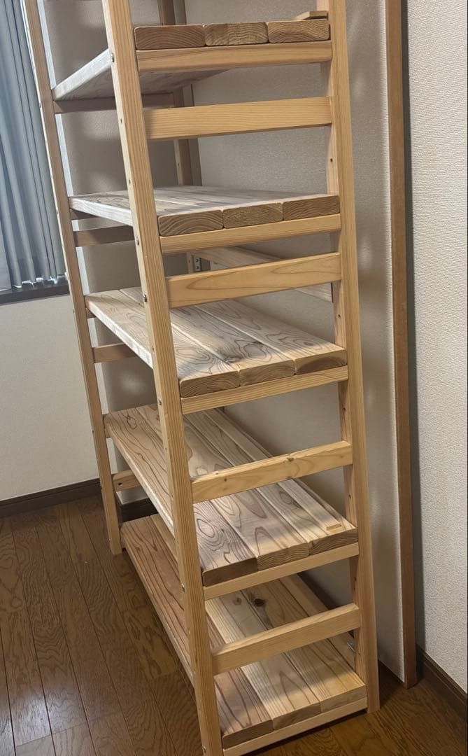国産杉頑丈突っ張りラック（本棚） 幅99奥行38cm