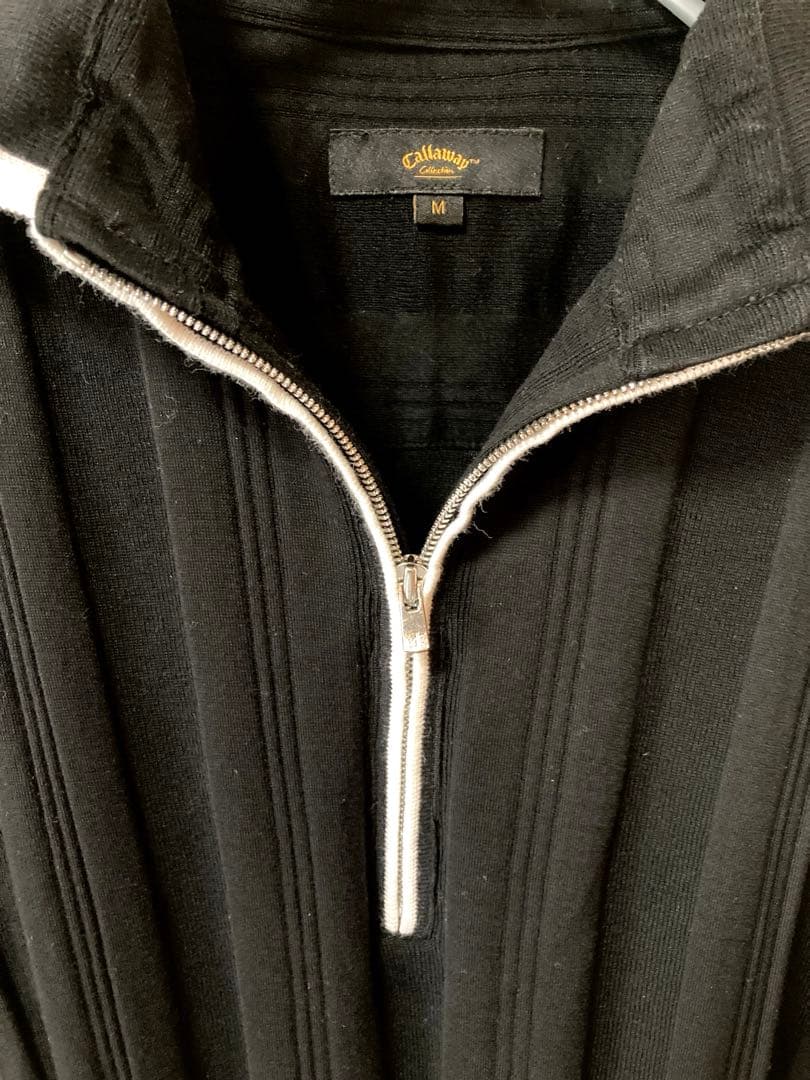 【タグなし新品】キャロウェイ ゴルフ レディース M 黒ハーフジップ 綿100%
