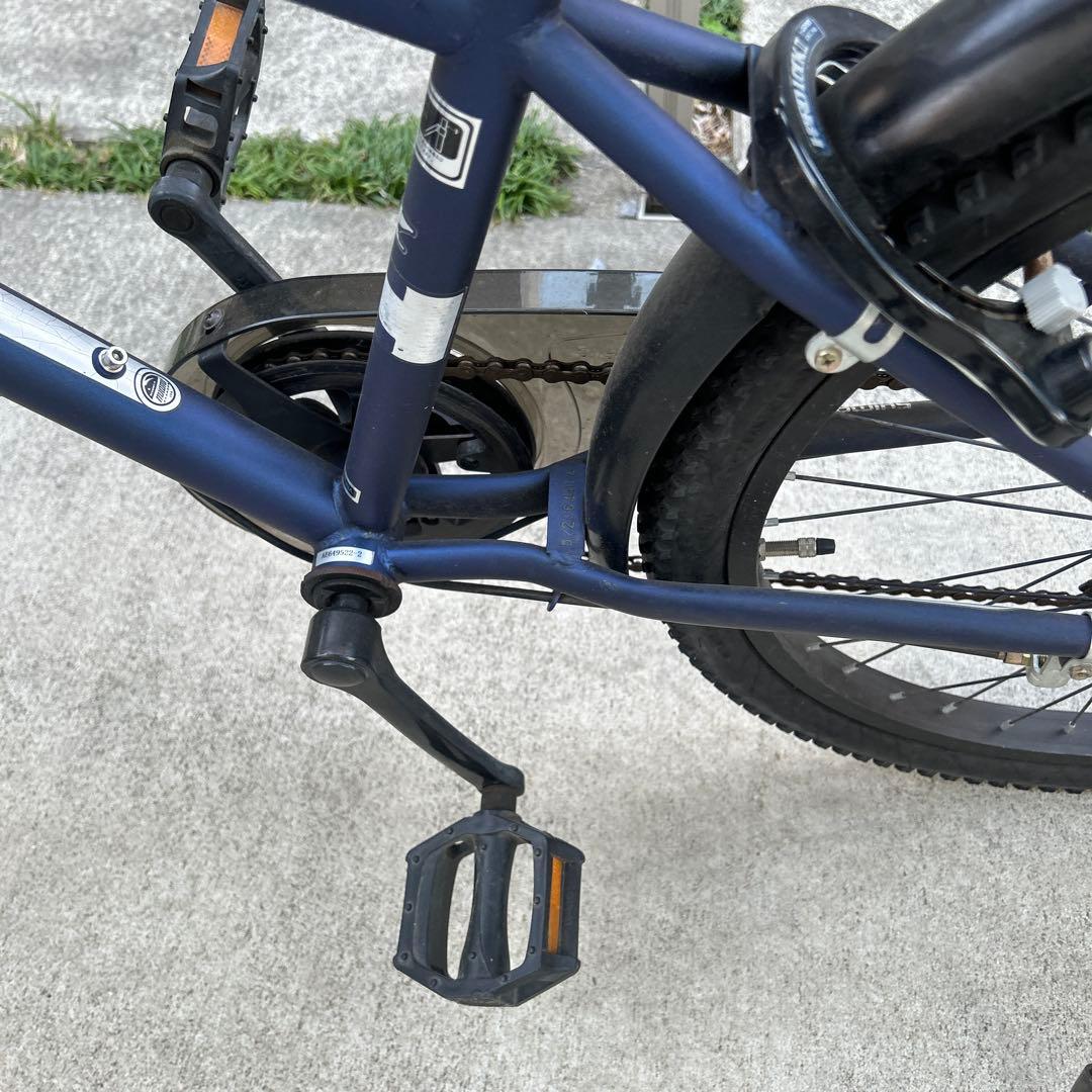 24インチ 子供用自転車 ネイビーブルー 前カゴ付き
