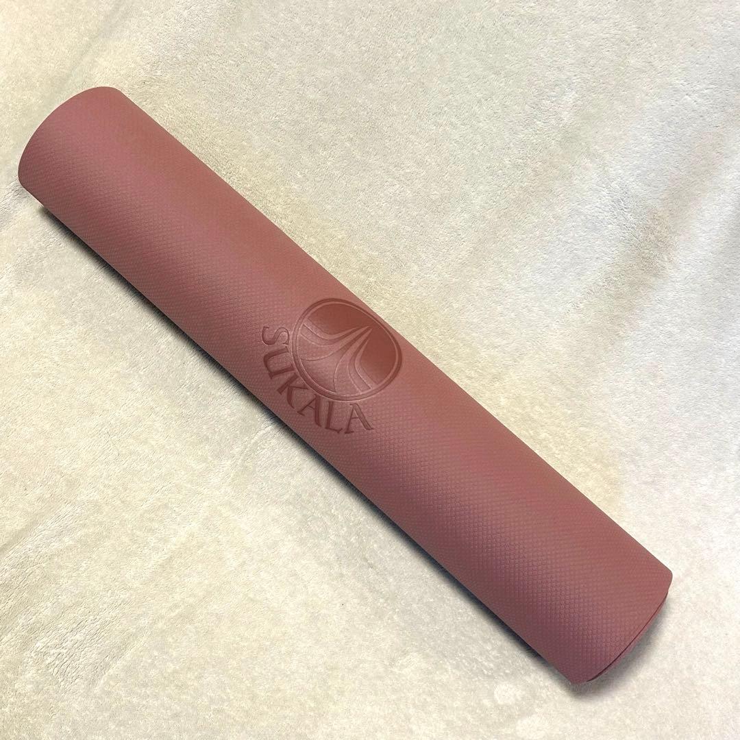【美品】SUKALA リバーシブルヨガマット ローズ 専用収納バッグ付き