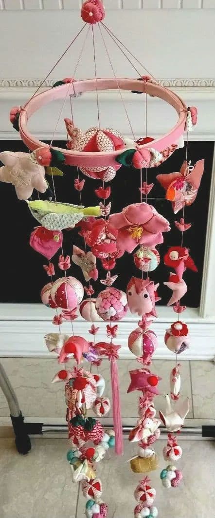 豪華　吊るし飾り　吊るし雛　下げもん7本 ちりめん細工　ハンドメイド　ひな祭り