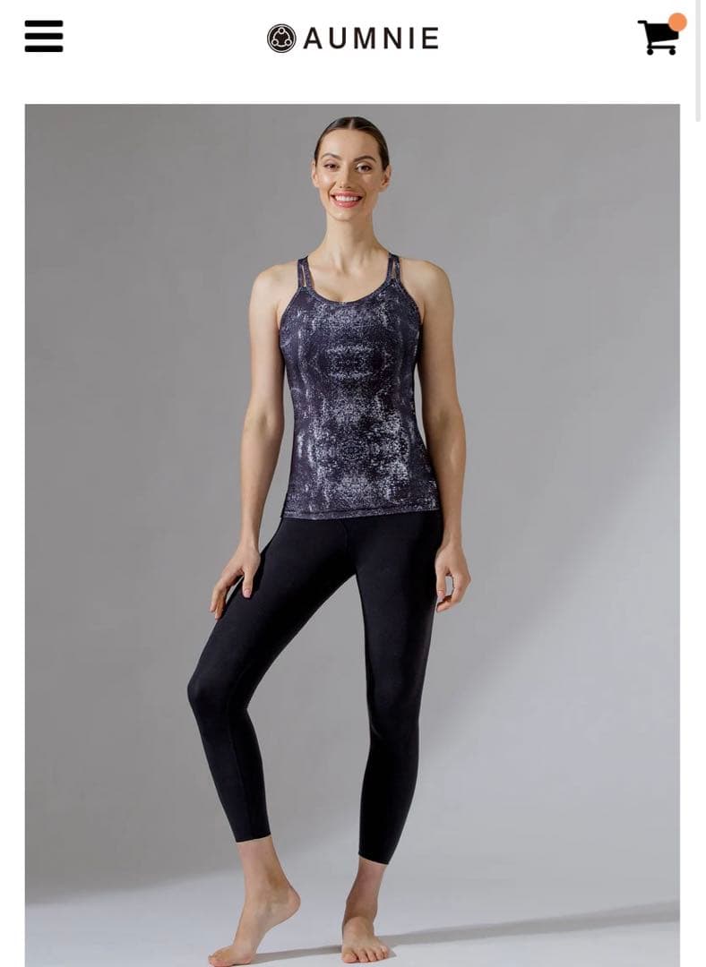 新品ASANA TANK, BLACK NOISE XS