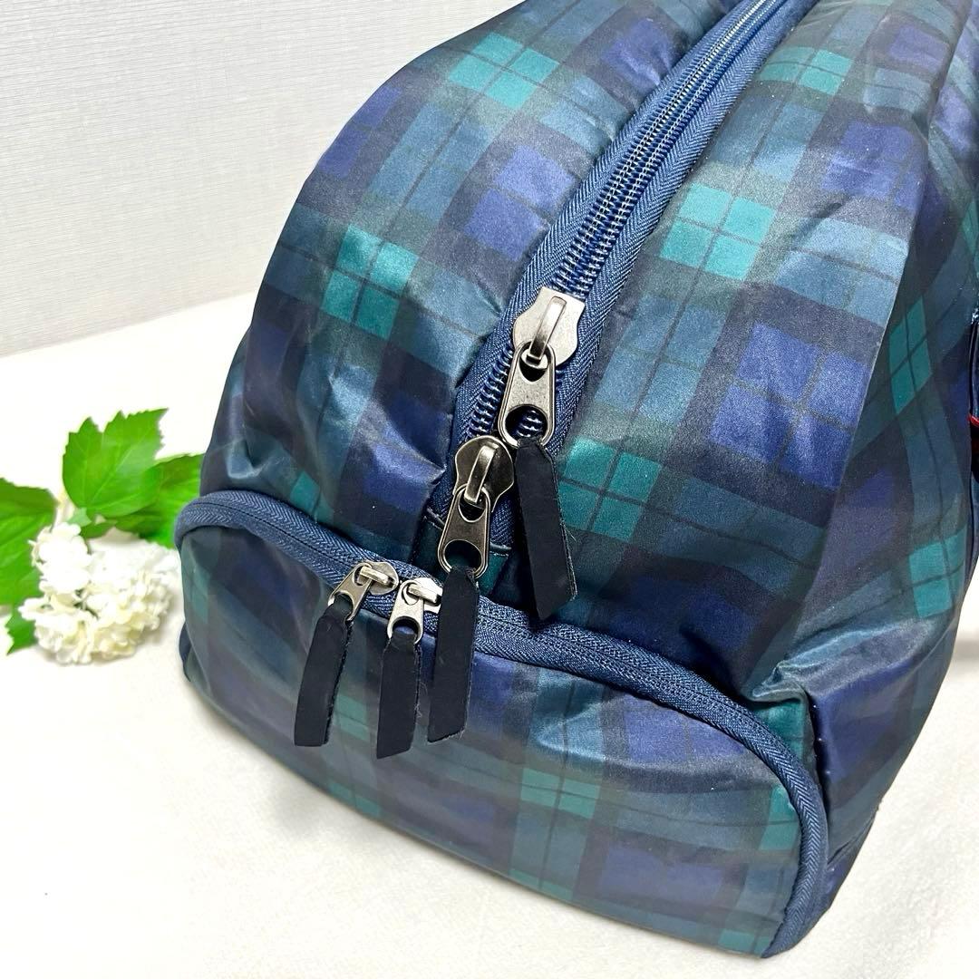 【美品】BEAMS GOLF シューズケース一体型ボストン ブラックウォッチ柄