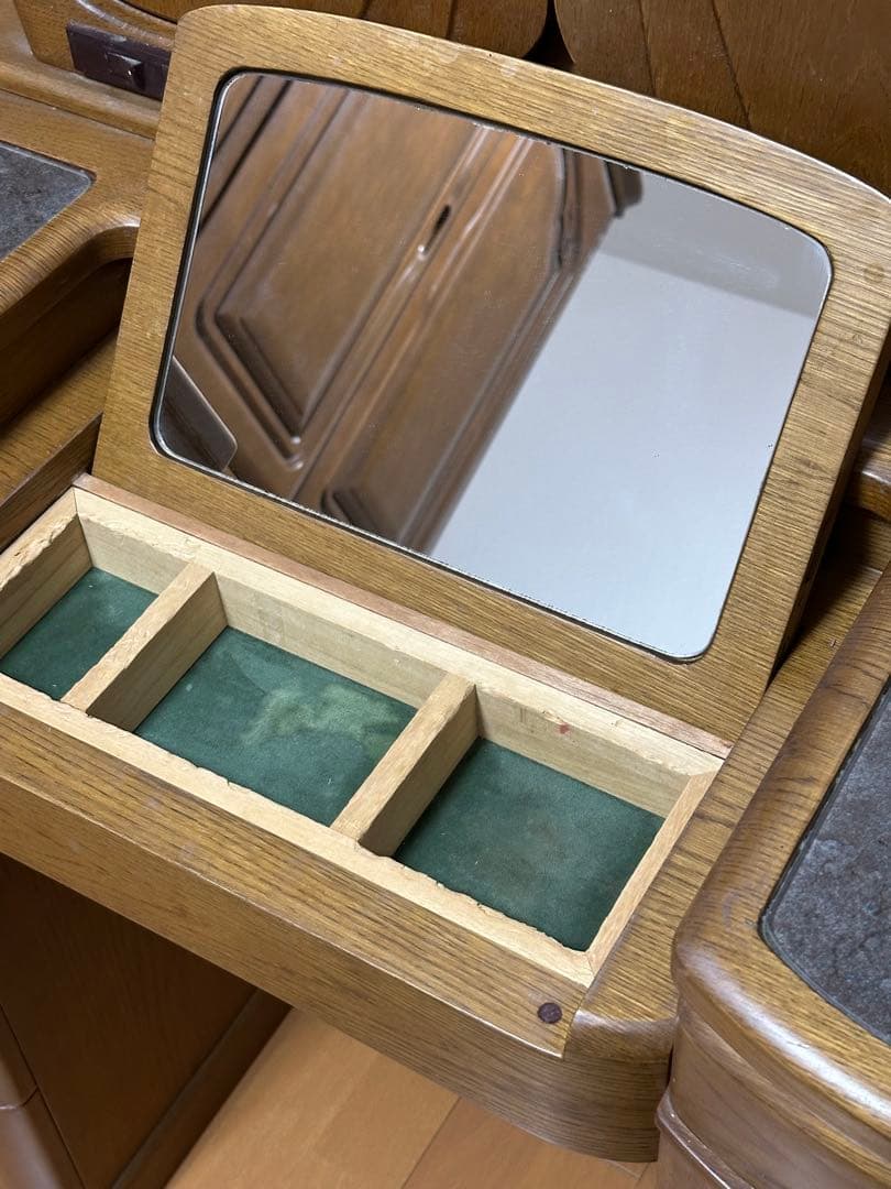 木製　ドレッサー　三面鏡　三面鏡ドレッサー　鏡台　木製　美品