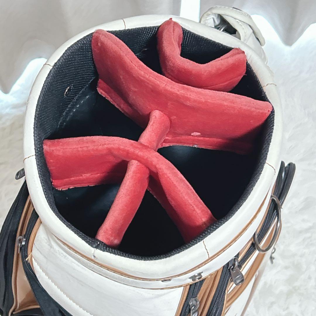 NIKE GOLF キャディバッグ ゴルフバッグ ナイキ 白 ゴールド 高級感