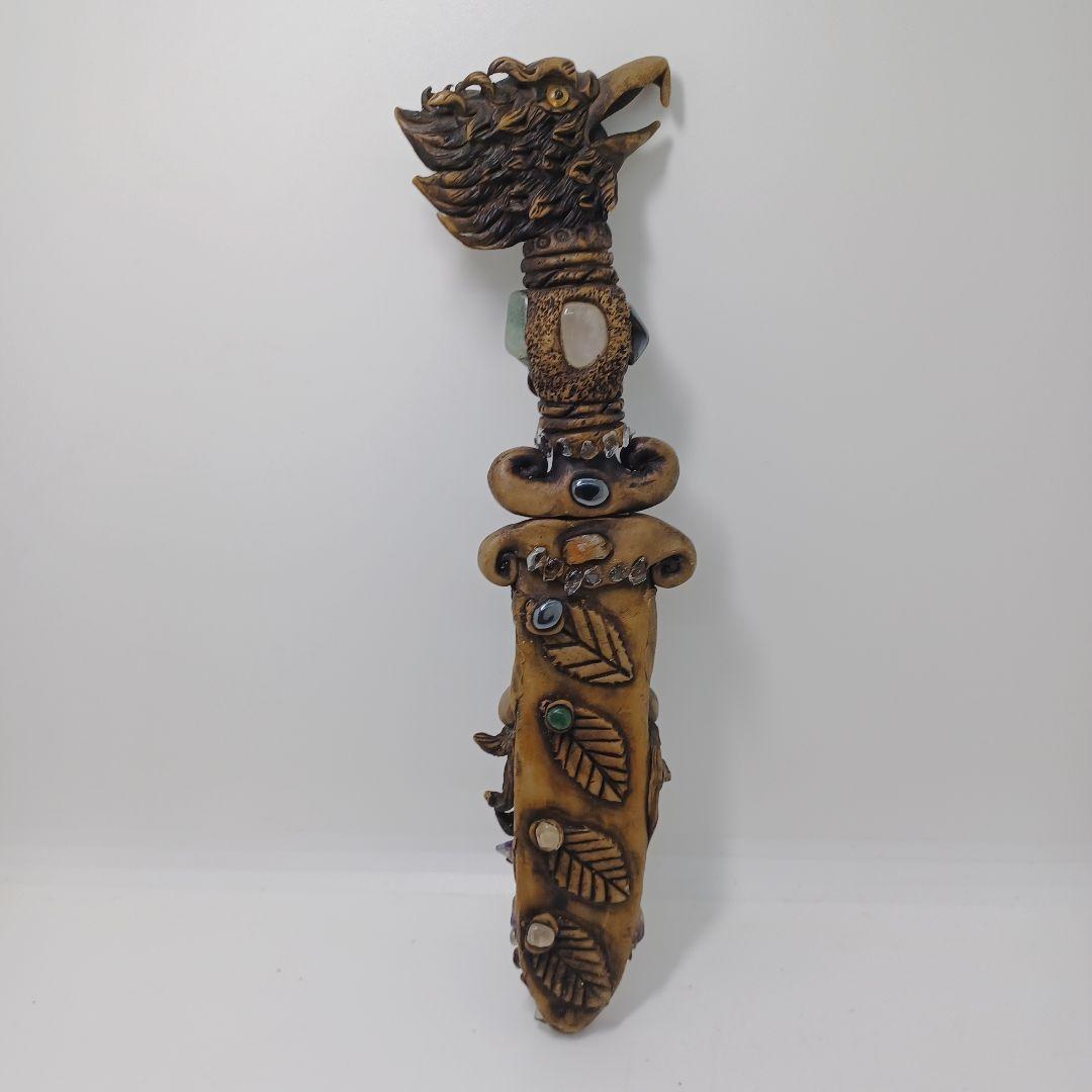 【一点物・美品】ブラジル産 天然石 手作りナイフ 全長24cm