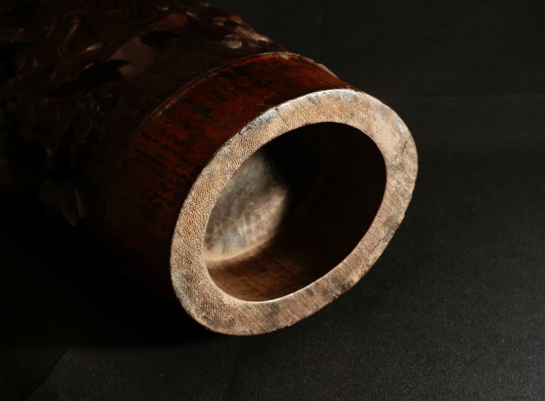 清代 竹根雕 商山四皓図置物 高約42cm 囲碁人物群像 中国美術 CL0002