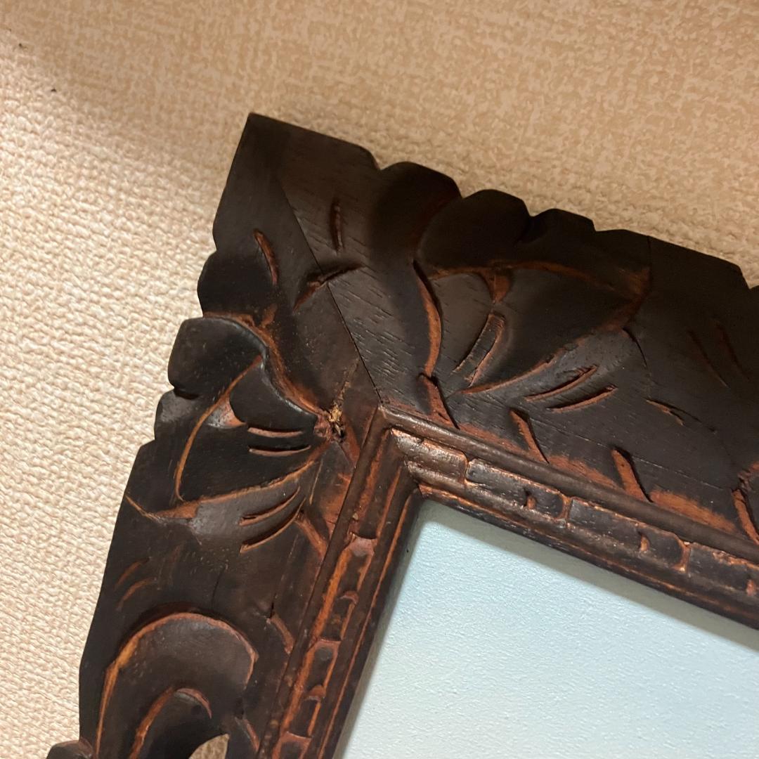波の油彩画 木彫り額縁付き サーフアート 海景画 goes windy