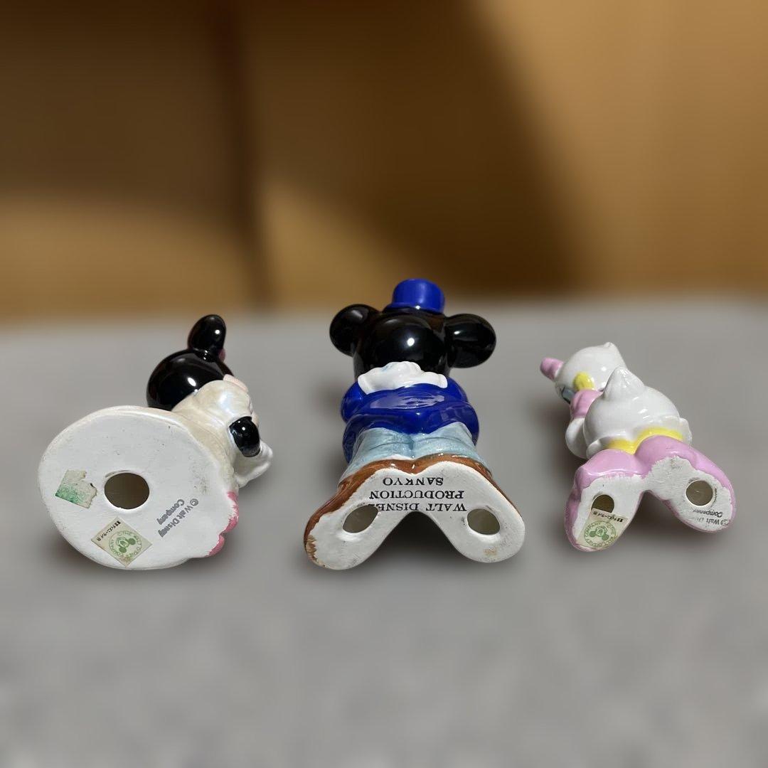 ミッキー ミニー 陶器フィギュアセット8体　【内オルゴール付きミニー1体】