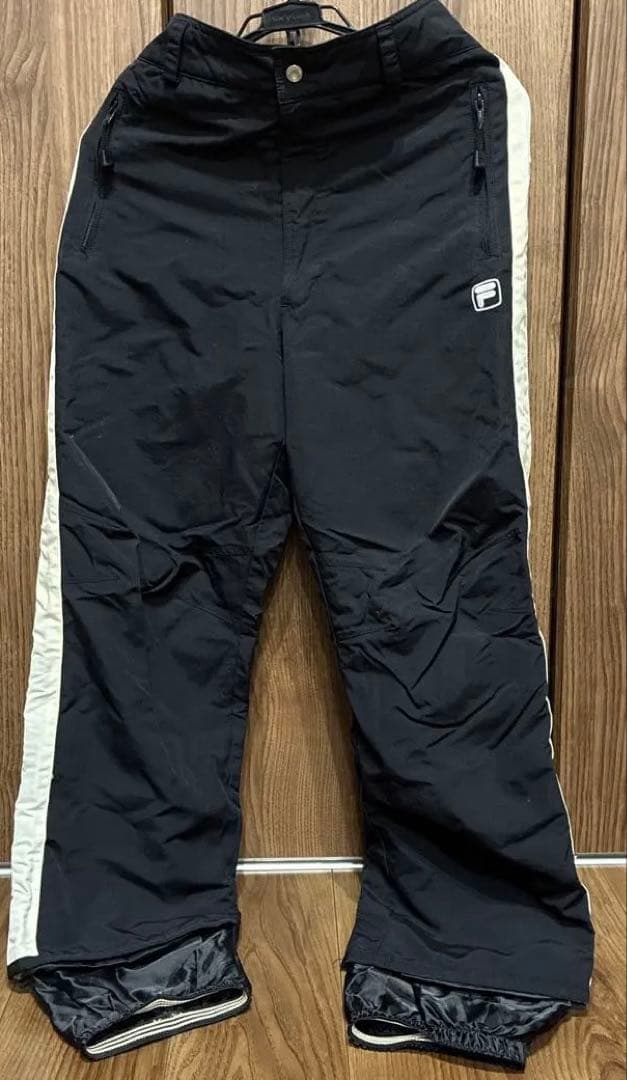 FILA スキーウェアセット 赤白ジャケット 黒パンツ