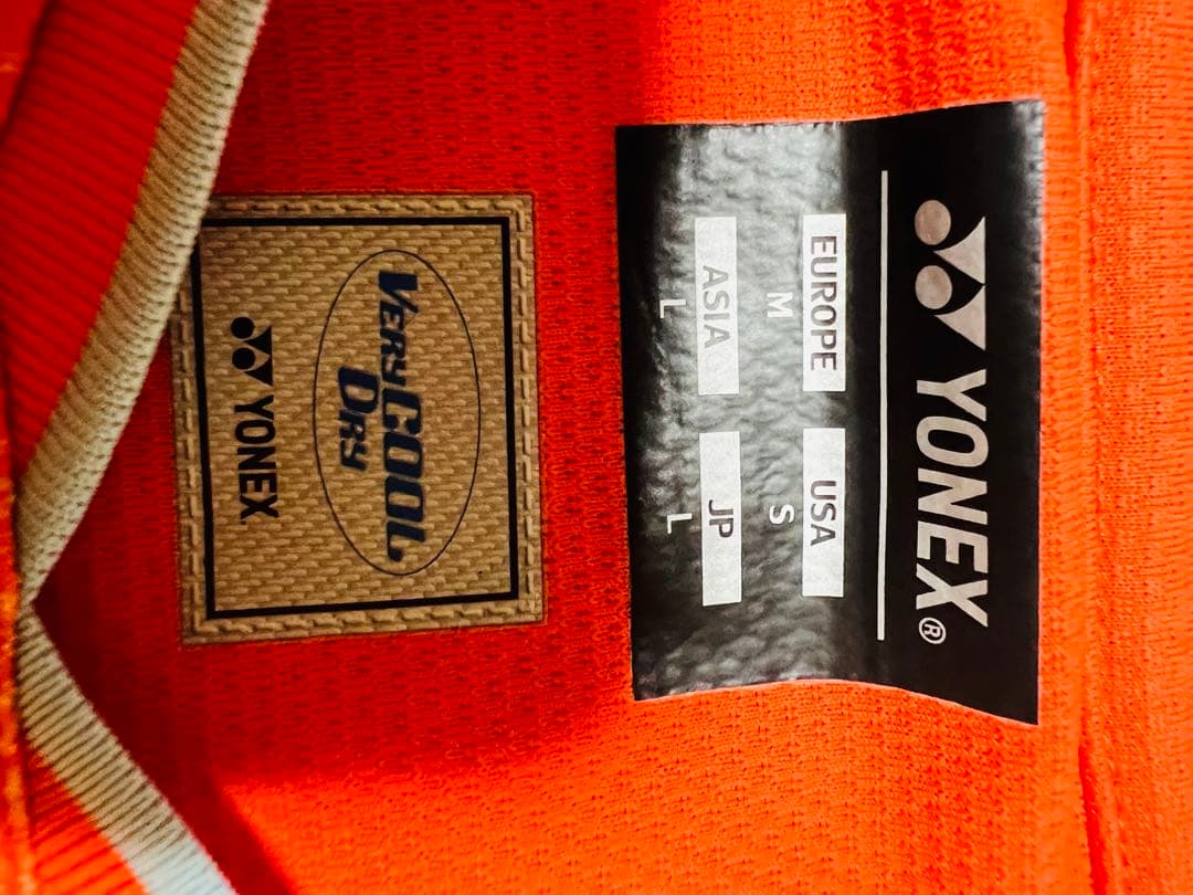 YONEX 吸汗速乾 オレンジ Lサイズ スポーツウェア