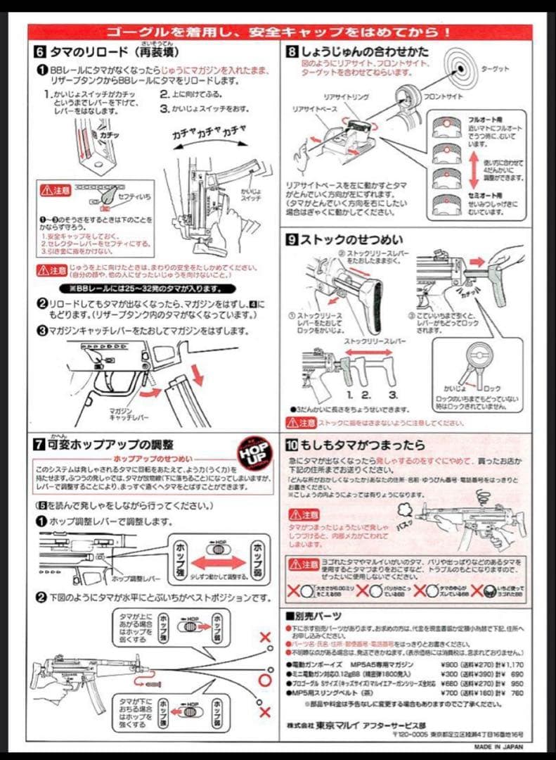 東京マルイ カスタム品　H&K MP5A5 電動ガン　ボーイズ　金属ピニオンギア