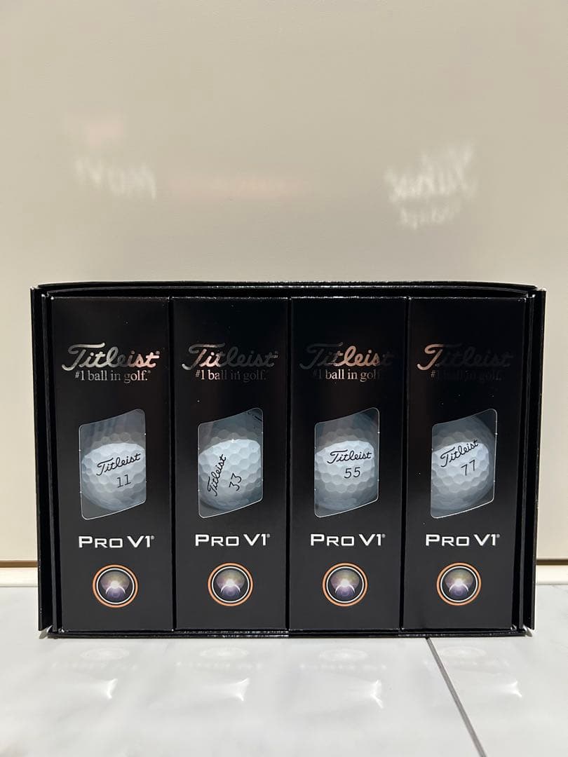 タイトリストプロV1 PROV1ゴルフボール25年 ダブルナンバー1ダース12個
