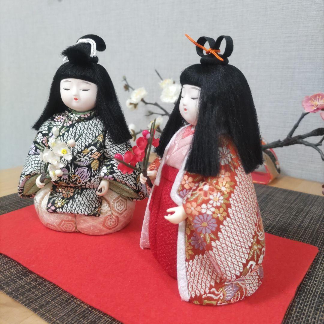 木目込人形✿紅梅白梅❀小さい雛人形✿❀