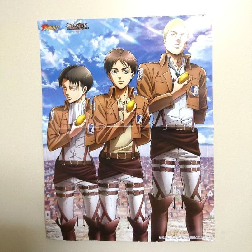 貴重 進撃の巨人 ×ザテレビジョンのコラボポスター ピンナップ 両面 レア