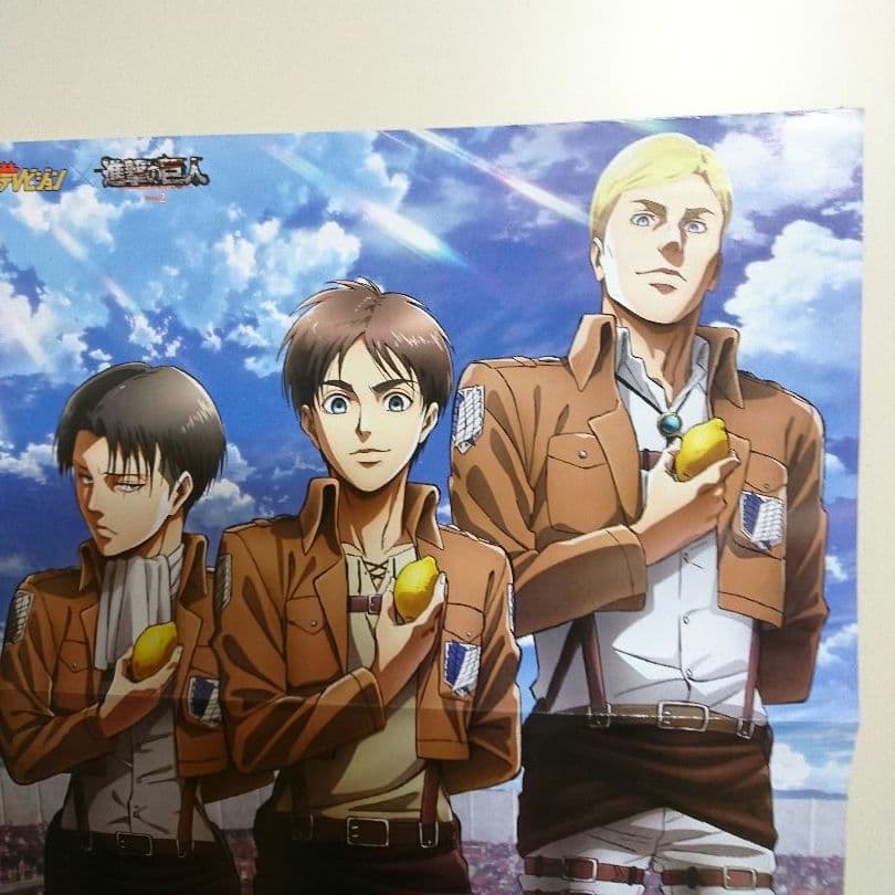 貴重 進撃の巨人 ×ザテレビジョンのコラボポスター ピンナップ 両面 レア