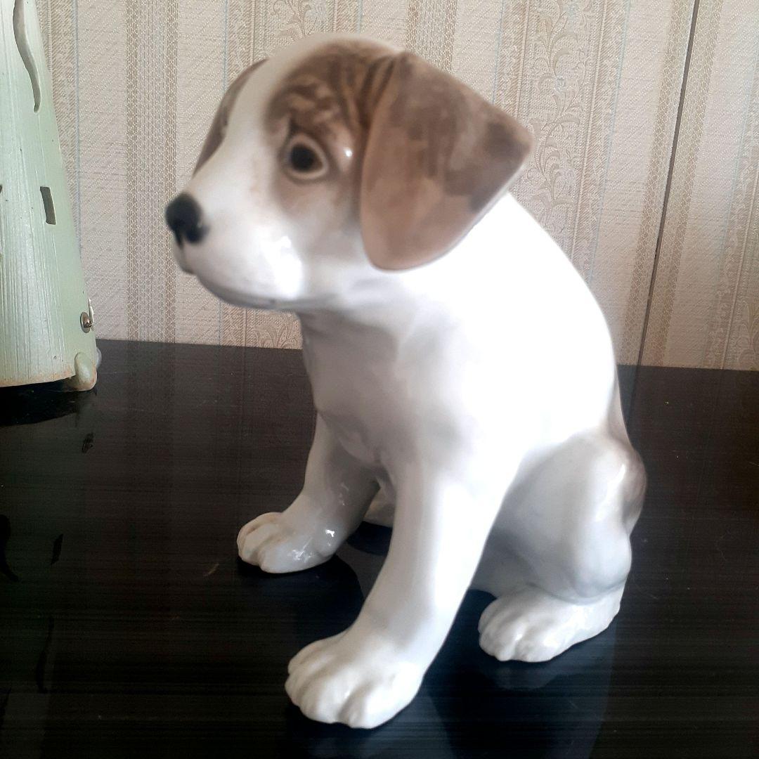 骨董品 犬の陶器置物 白茶