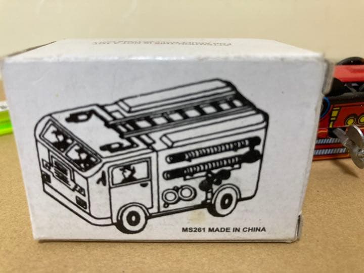 レトロ　金属製　消防車　動けます