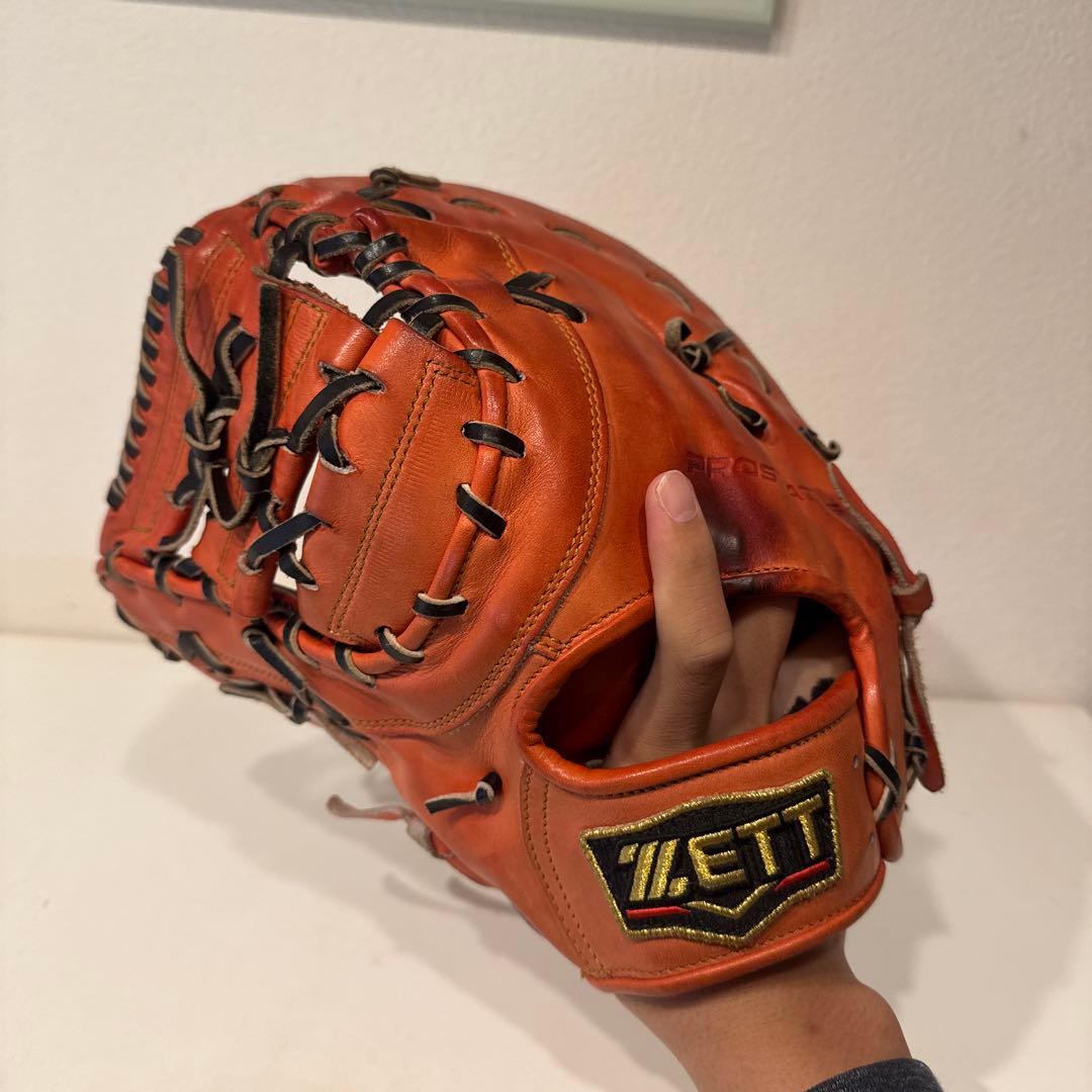 ZETT 硬式グローブ オレンジ