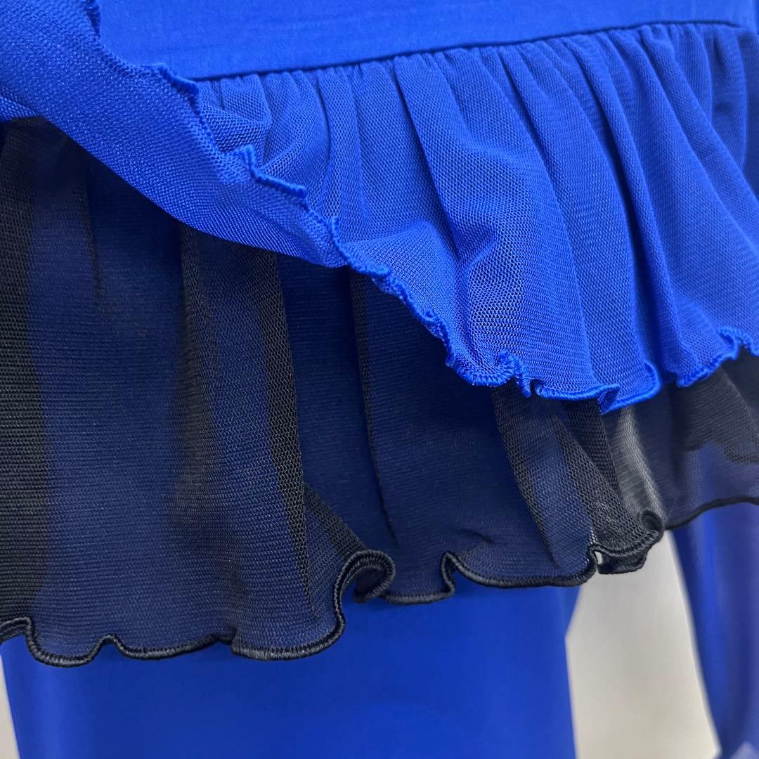 新品 社交ダンストップス ロイヤルブルー サイズL パーティ 発表会 デモ