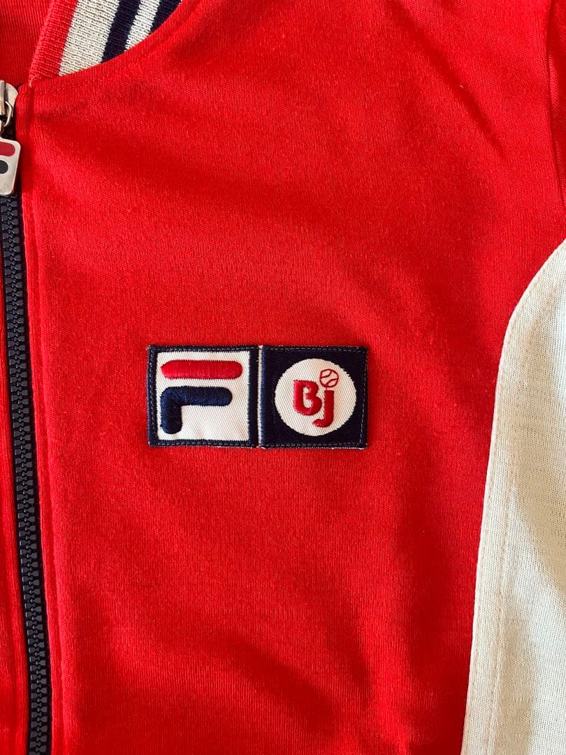 カズちん FILA ジップアップジャケット レッド/アイボリー