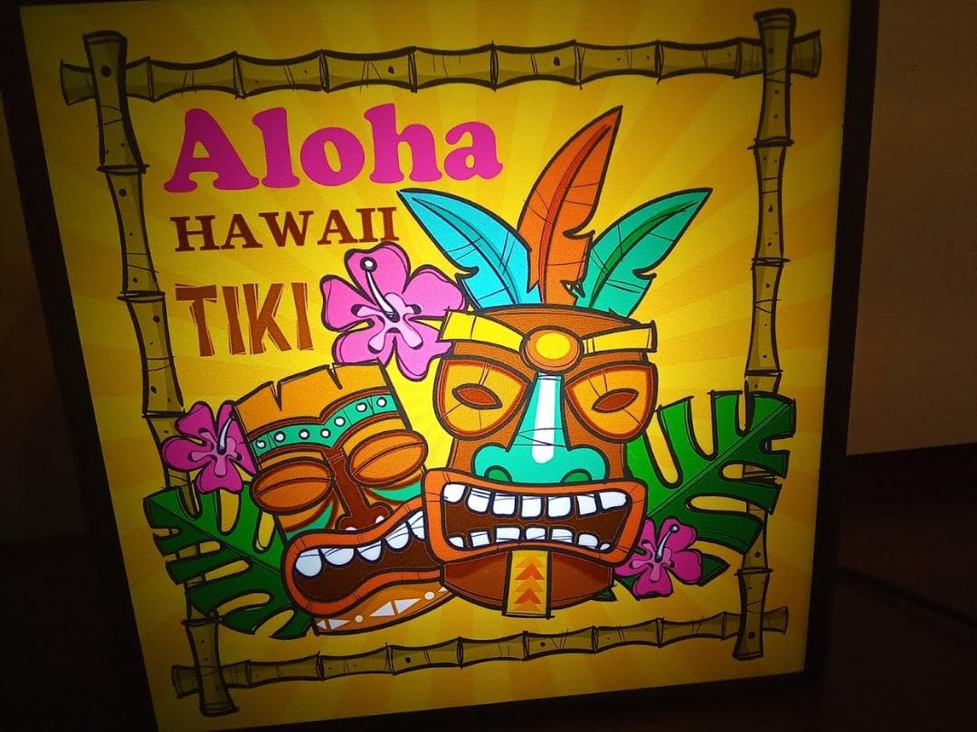 アロハ ハワイ TIKI ティキ像 サイン 看板 置物 雑貨 LEDライトBOX