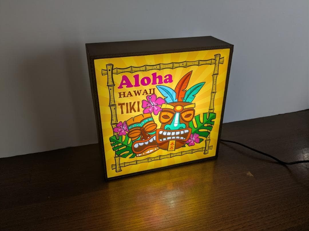 アロハ ハワイ TIKI ティキ像 サイン 看板 置物 雑貨 LEDライトBOX
