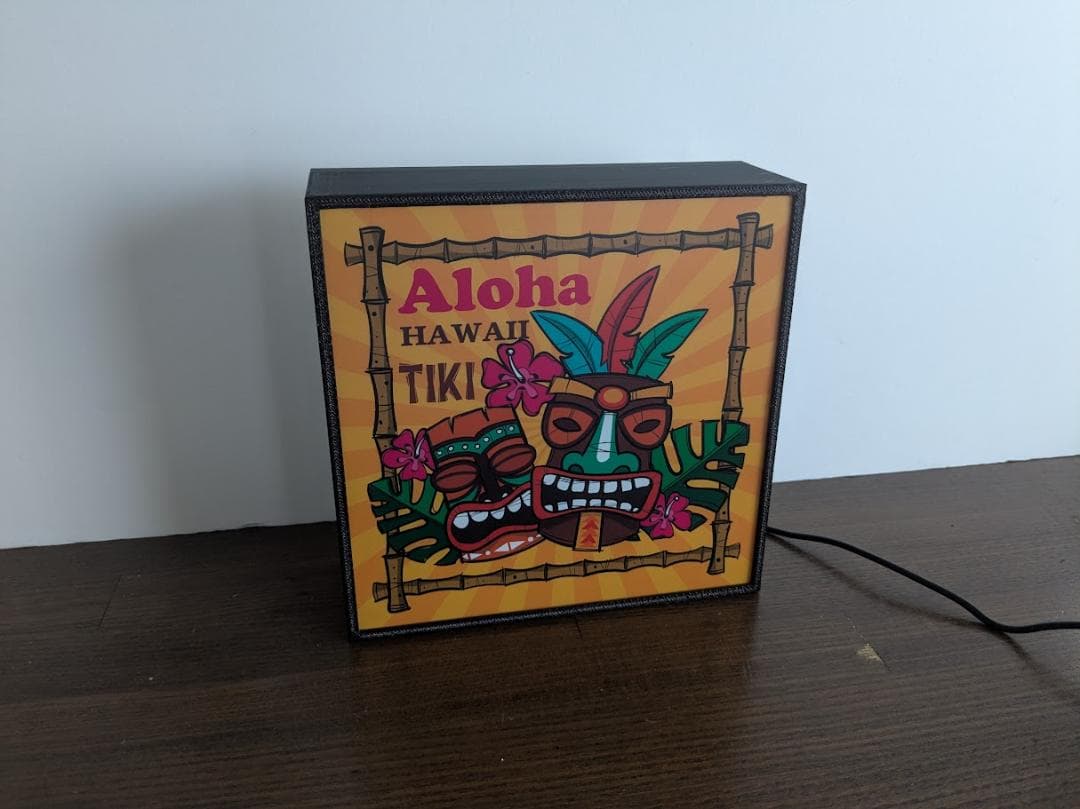 アロハ ハワイ TIKI ティキ像 サイン 看板 置物 雑貨 LEDライトBOX