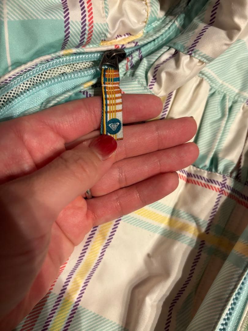 ROXY スノボウェア 水色 チェック柄 ジャケット