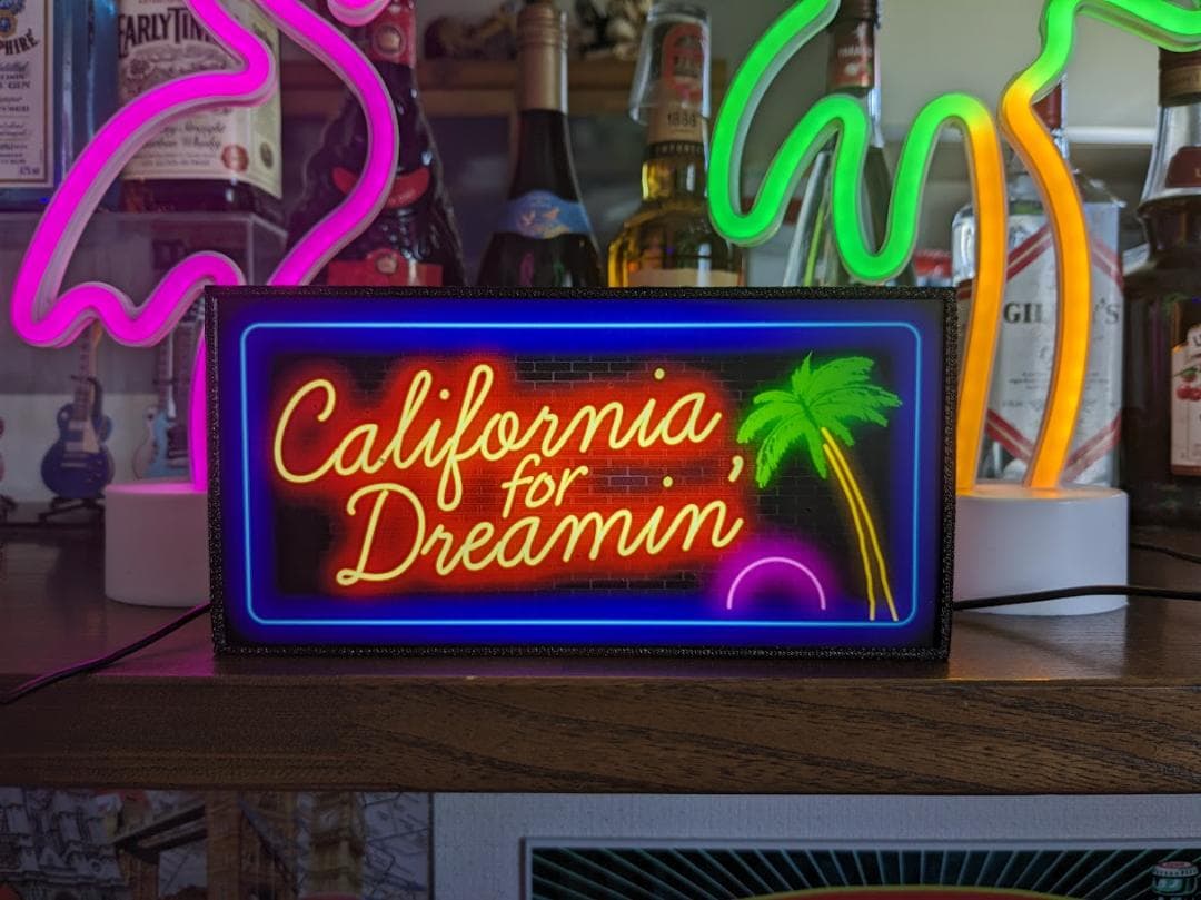 アメリカン カリフォルニア ドリーミン サイン 看板 置物 雑貨 ライトBOX