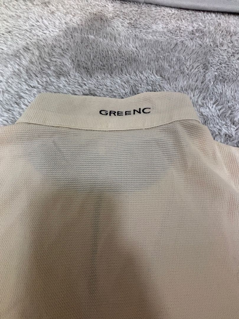 GLEEN CLUBハーフジップポロシャツ ベージュ リブ襟袖 ゴルフウェア