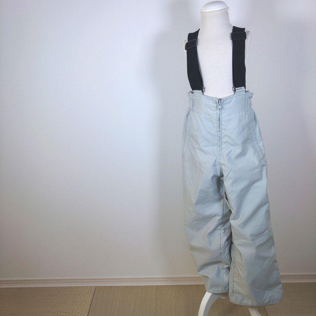 スキーウェア　キッズ　子供　120cm　男の子　水色　ブルー　グレー　ニット帽
