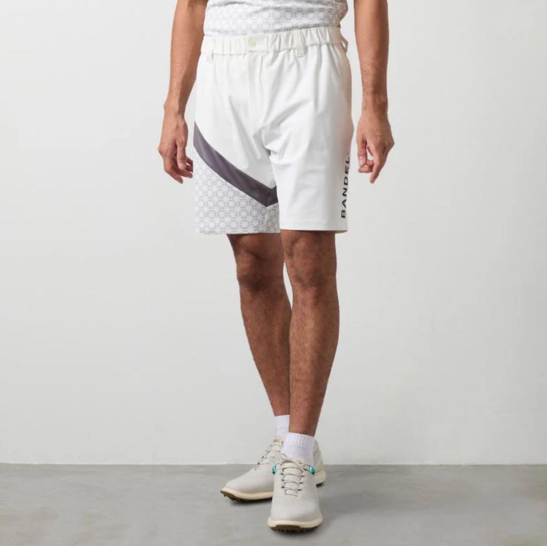 【新品・タグ付き】BANDEL メンズ ショートパンツ ホワイト グレー L