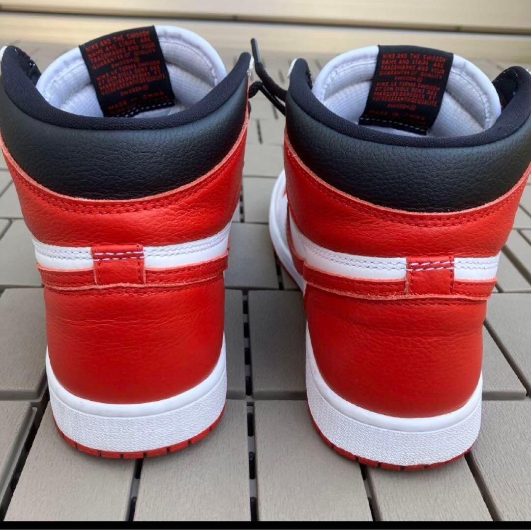 美品NIKE エアジョーダン1 High OG ヘリテージ　27.5cm 白／赤