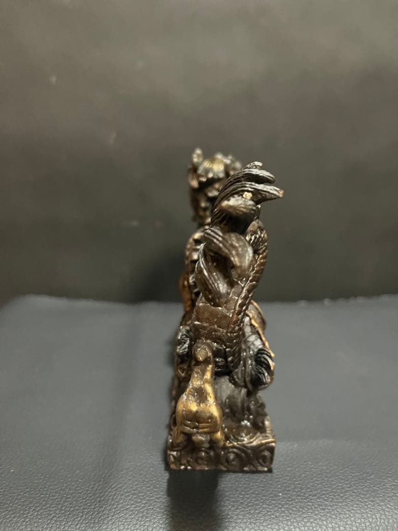 【七福】　真鍮製　龍　縁起物　風水　ドラゴン　龍神　緑青