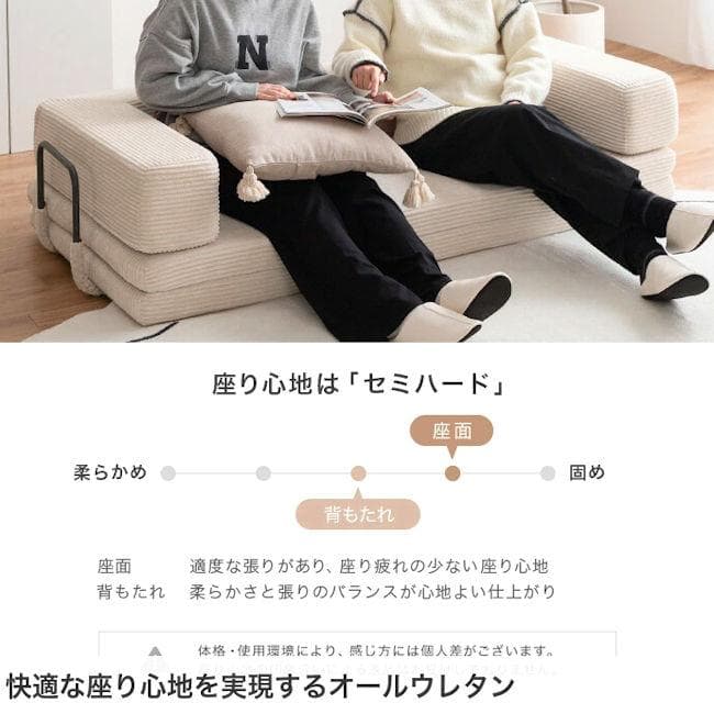 ２Ｗａｙフロアソファ ２人掛け ローソファ 北欧風 カウチソファ（1103）