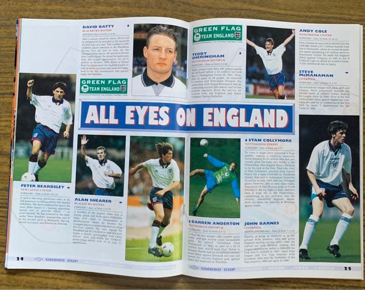 England vs Brazil '95UMBRO CUPプログラム