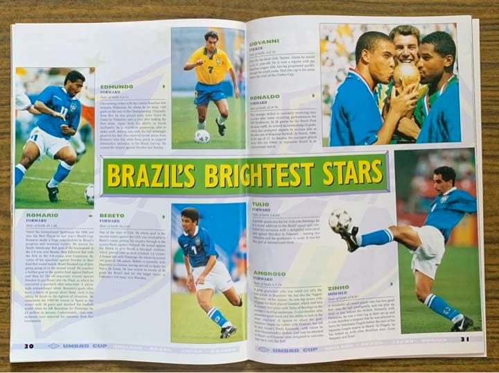 England vs Brazil '95UMBRO CUPプログラム