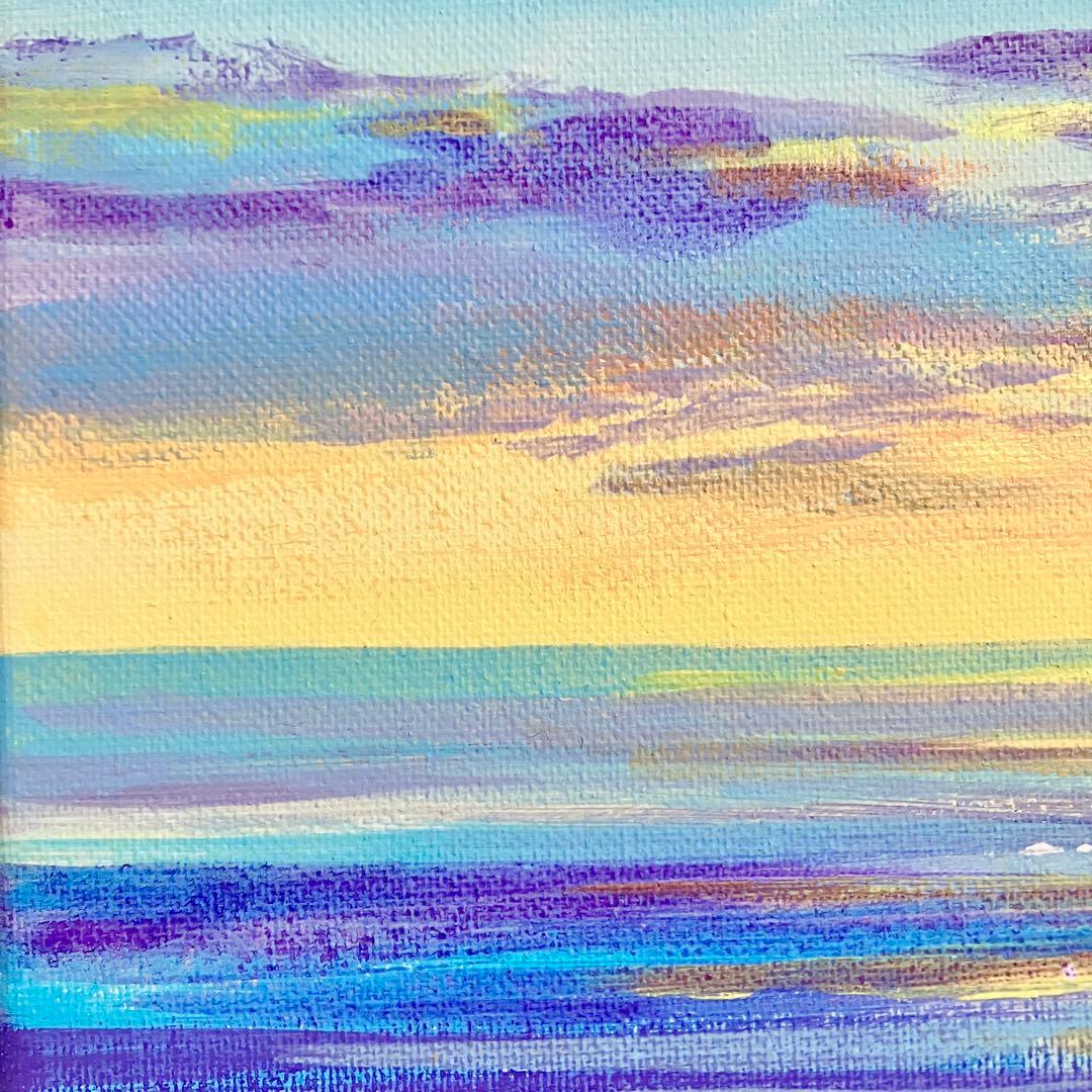 はじまりの朝＊絵画　原画　風景画　海　空　朝日　夕日　ハワイ　沖縄