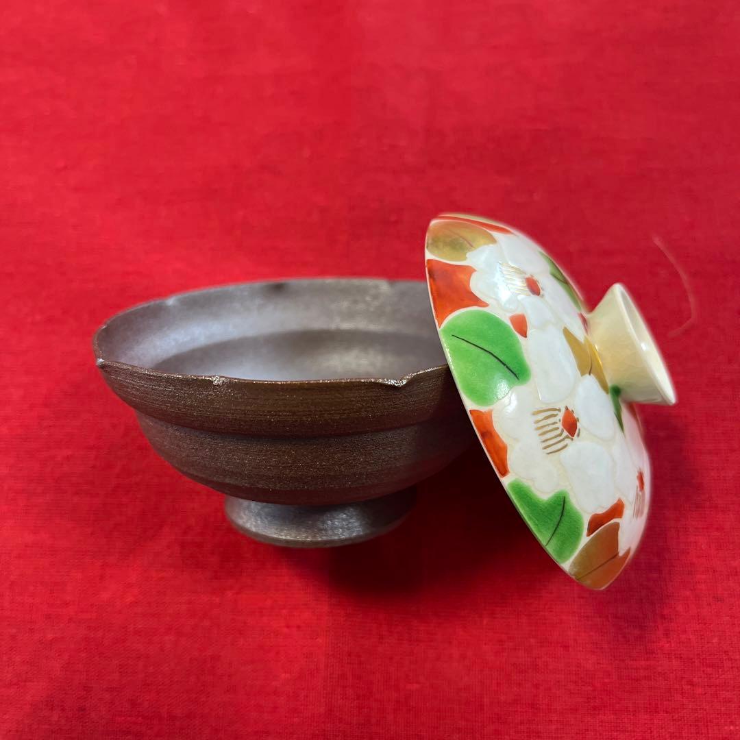 京清水焼　俊山　蓋付き豆小鉢5客セット